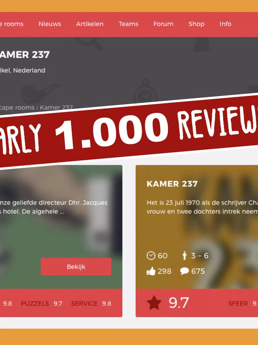 Mega Proud! Nearly 1,000 reviews on Escapetalk