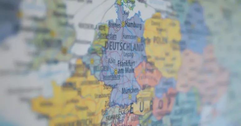 Foto van een Europese landkaart
